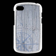 Coque Blackberry Q10 Rose des vents sur fond bois 500