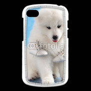 Coque Blackberry Q10 Chien blanc et paire de chaussons
