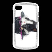 Coque Blackberry Q10 Lapin noir et blanc dans un chapeau
