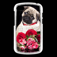 Coque Blackberry Q10 Chiot et fleurs rouges