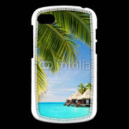 Coque Blackberry Q10 Palmier et bungalow dans l'océan indien