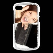 Coque Blackberry Q10 Femme souriante ordinateur