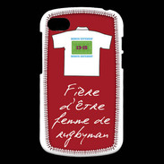 Coque Blackberry Q10 Femme de rugbyman Bonus offensif-défensif Rouge