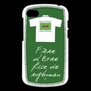 Coque Blackberry Q10 Fille de rugbyman Bonus offensif-défensif Vert