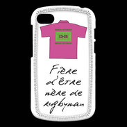 Coque Blackberry Q10 Mère de rugbyman Bonus offensif-défensif Blanc