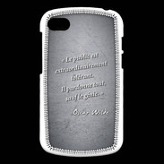Coque Blackberry Q10 Public génie Noir Citation Oscar Wilde