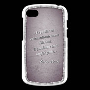 Coque Blackberry Q10 Public génie Violet Citation Oscar Wilde