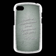 Coque Blackberry Q10 Public génie Vert Citation Oscar Wilde