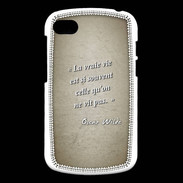 Coque Blackberry Q10 Vrai vie Sepia Citation Oscar Wilde