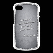Coque Blackberry Q10 Démocratie Noir Citation Oscar Wilde