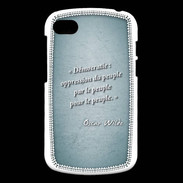 Coque Blackberry Q10 Démocratie Turquoise Citation Oscar Wilde