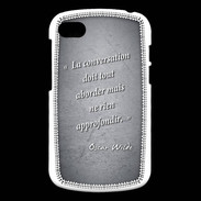 Coque Blackberry Q10 La conversation Noir Citation Oscar Wilde