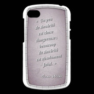 Coque Blackberry Q10 Sincérité fatale Rose Citation Oscar Wilde