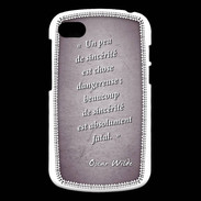 Coque Blackberry Q10 Sincérité fatale Violet Citation Oscar Wilde