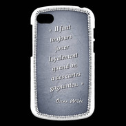 Coque Blackberry Q10 Cartes gagnantes Bleu Citation Oscar Wilde