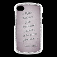 Coque Blackberry Q10 Cartes gagnantes Rose Citation Oscar Wilde