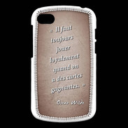 Coque Blackberry Q10 Cartes gagnantes Rouge Citation Oscar Wilde