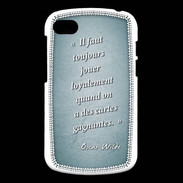 Coque Blackberry Q10 Cartes gagnantes Turquoise Citation Oscar Wilde