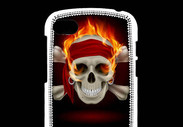 Coque Blackberry Q10 Tête de mort en flamme 5