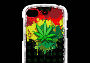 Coque Blackberry Q10 Feuille de cannabis et cœur Rasta