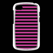 Coque Blackberry Q10 rayures noires et roses
