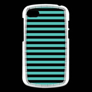Coque Blackberry Q10 rayures noires et bleues