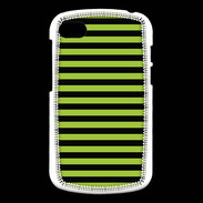 Coque Blackberry Q10 rayures noires et vertes