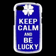 Coque Blackberry Q10 Keep Calm Be lucky Bleu