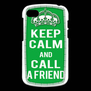 Coque Blackberry Q10 Keep Calm Call friend Vert