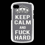 Coque Blackberry Q10 Keep calm Fuck hard Gris