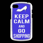 Coque Blackberry Q10 Keep Calm Go Shopping Bleu