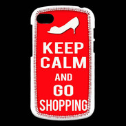 Coque Blackberry Q10 Keep Calm Go Shopping Rouge