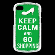 Coque Blackberry Q10 Keep Calm Go Shopping Vert