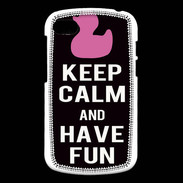 Coque Blackberry Q10 Keep Calm Have fun Noir
