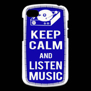 Coque Blackberry Q10 Keep Calm Listen music Bleu