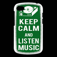 Coque Blackberry Q10 Keep Calm Listen music Vert