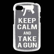 Coque Blackberry Q10 Keep Calm Take a gun Gris