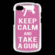 Coque Blackberry Q10 Keep Calm Take a gun Rose