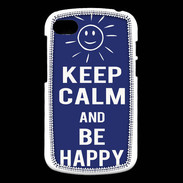 Coque Blackberry Q10 Keep Calm Be Happy Bleu