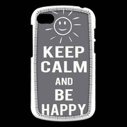Coque Blackberry Q10 Keep Calm Be Happy Gris