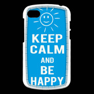 Coque Blackberry Q10 Keep Calm Be Happy Cyan
