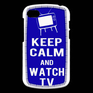 Coque Blackberry Q10 Keep Calm Watch TV Bleu