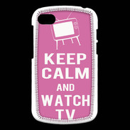 Coque Blackberry Q10 Keep Calm Watch TV Rose