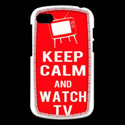 Coque Blackberry Q10 Keep Calm Watch TV Rouge