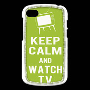 Coque Blackberry Q10 Keep Calm Watch TV Vert pomme