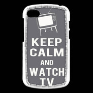 Coque Blackberry Q10 Keep Calm Watch TV Gris