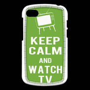 Coque Blackberry Q10 Keep Calm Watch TV Vert