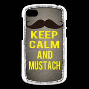 Coque Blackberry Q10 Keep Calm and Mustach Gris