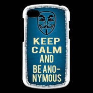 Coque Blackberry Q10 Keep Calm and Be Anonymous Bleu
