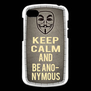 Coque Blackberry Q10 Keep Calm and Be Anonymous Gris